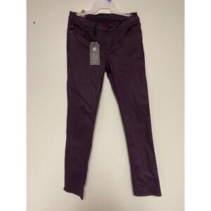 Rock & Republic Berlin Coated Skinny Jeans 10M Dark Purple Denim Stretch-NEW